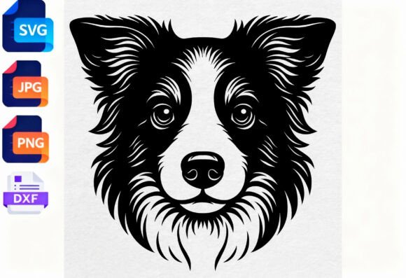 Border Collie Dog Face SVG Cut File Review