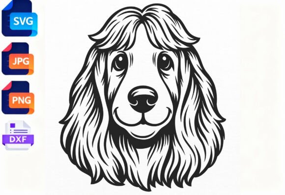 Cocker Spaniel Dog Face SVG PNG DXF Review