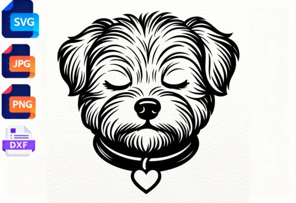 Cute Dog Head SVG Heart Collar Cut File Review