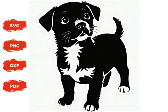 Cute Puppy Dog Silhouette SVG Cut File Review