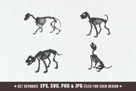 Dog Skeleton Svg Silhouette for Embroidery Projects