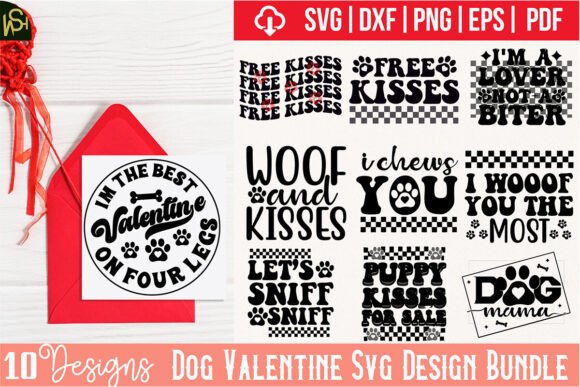 Dog Valentine Svg Design Bundle Review
