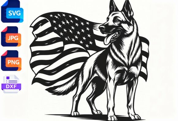German Shepherd American Flag SVG Dog Review
