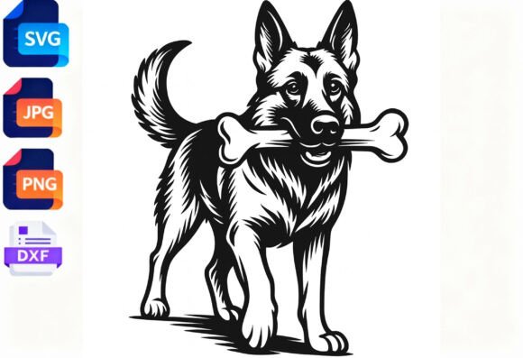 German Shepherd Dog Bone SVG Clipart Review