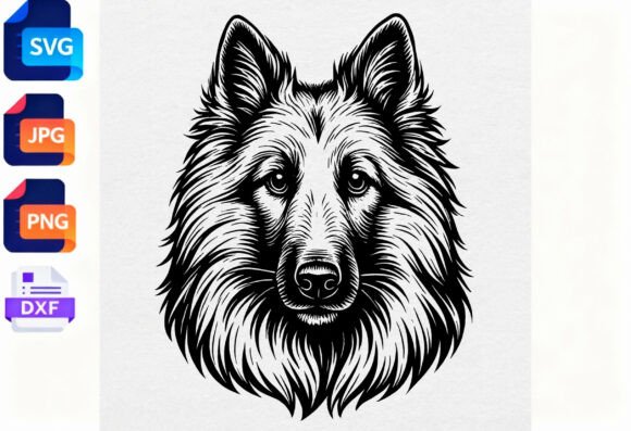 German Shepherd Dog Head SVG Black