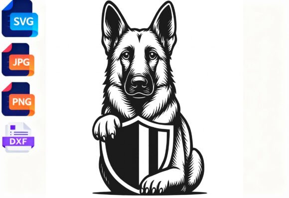 German Shepherd Dog Shield SVG Clipart Review