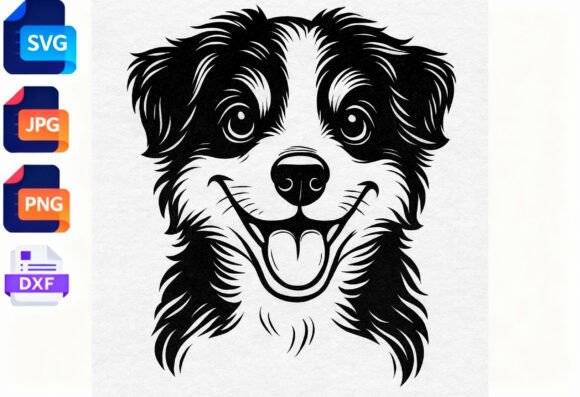 Happy Border Collie Dog Face SVG Cut Review