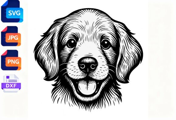Happy Golden Retriever Dog Face SVG Review