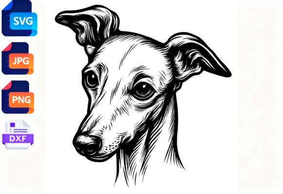 Italian Greyhound Dog Portrait SVG JPG Review