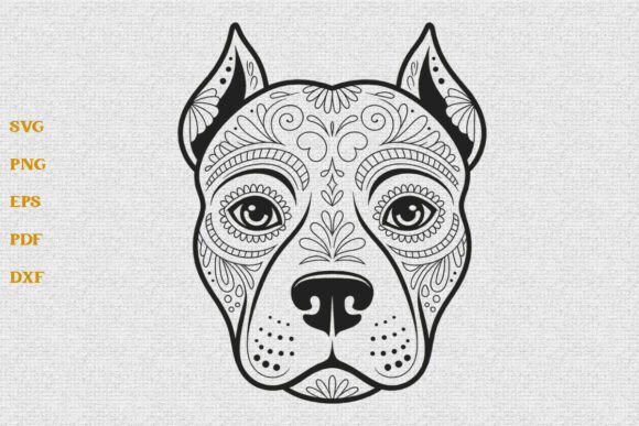 Sugar Dog Skull SVG