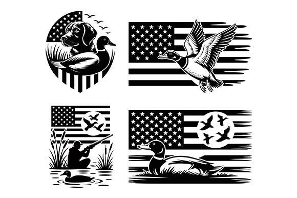 US Duck Hunting Svg for Embroidery Projects