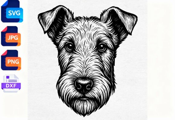 Wire Fox Terrier Dog Face SVG DXF PNG Review